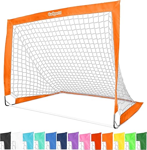 GoSports - Arcos de fútbol portátiles para niños, 13 opciones de color, elige 4 x 3 pies o 6 x 4 pies, redes desplegables de tono de equipo para