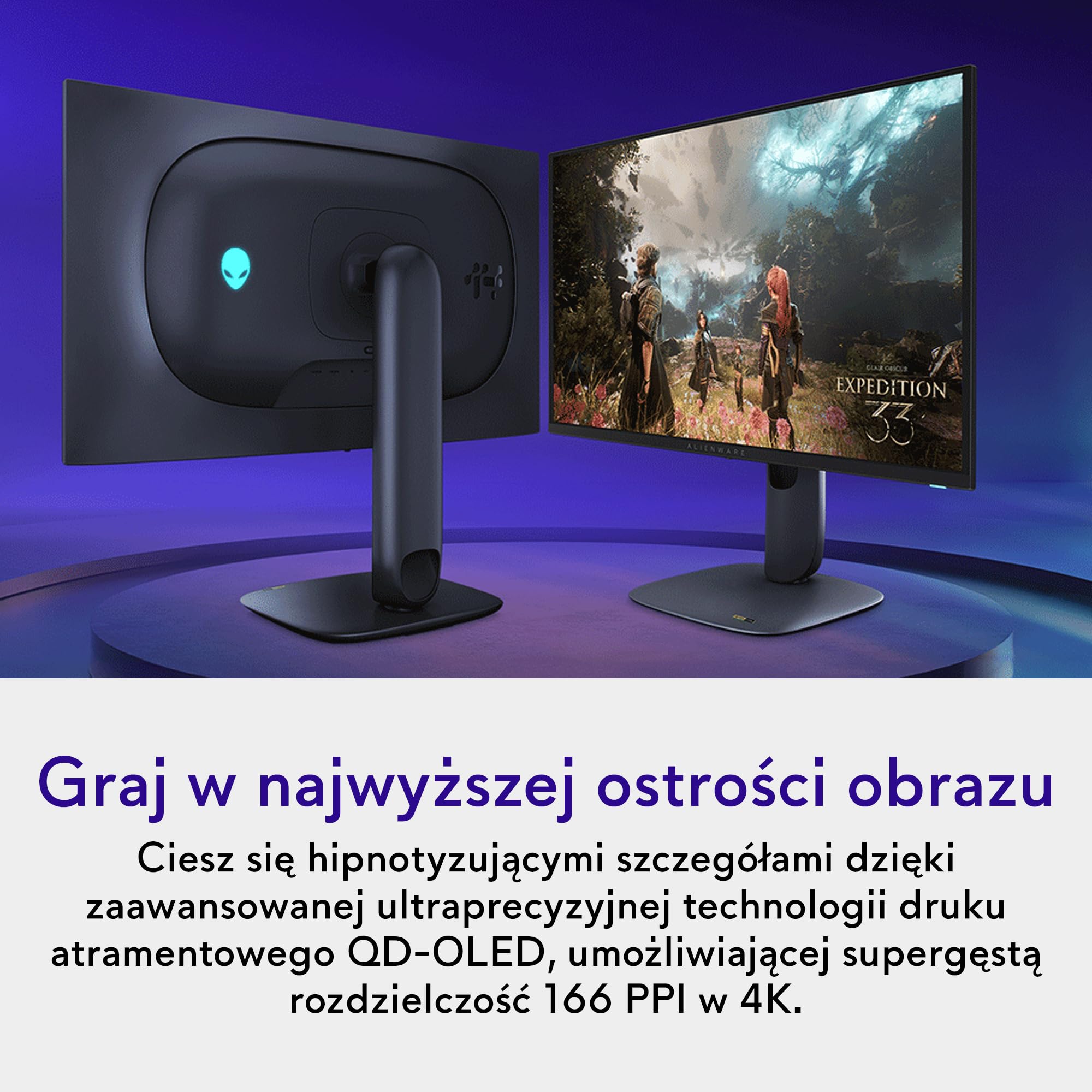 Alienware 27 4K QD-OLED monitor gamingowy AW2725Q – 27,7 cala 4K UHD QD-OLED 240 Hz, kompatybilny z NVIDIA G-SYNC, AMD FreeSync Premium Pro
