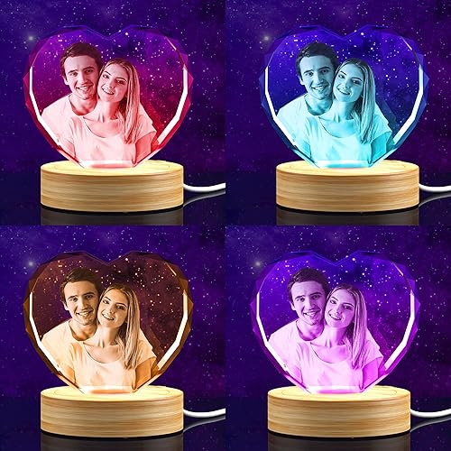 Miniatura 5 de Foto de cristal 3D, regalos únicos personalizados con tu propia foto para él/ella, mamá, papá, mujeres, hombres, imagen grabada con láser 3D, imagen
