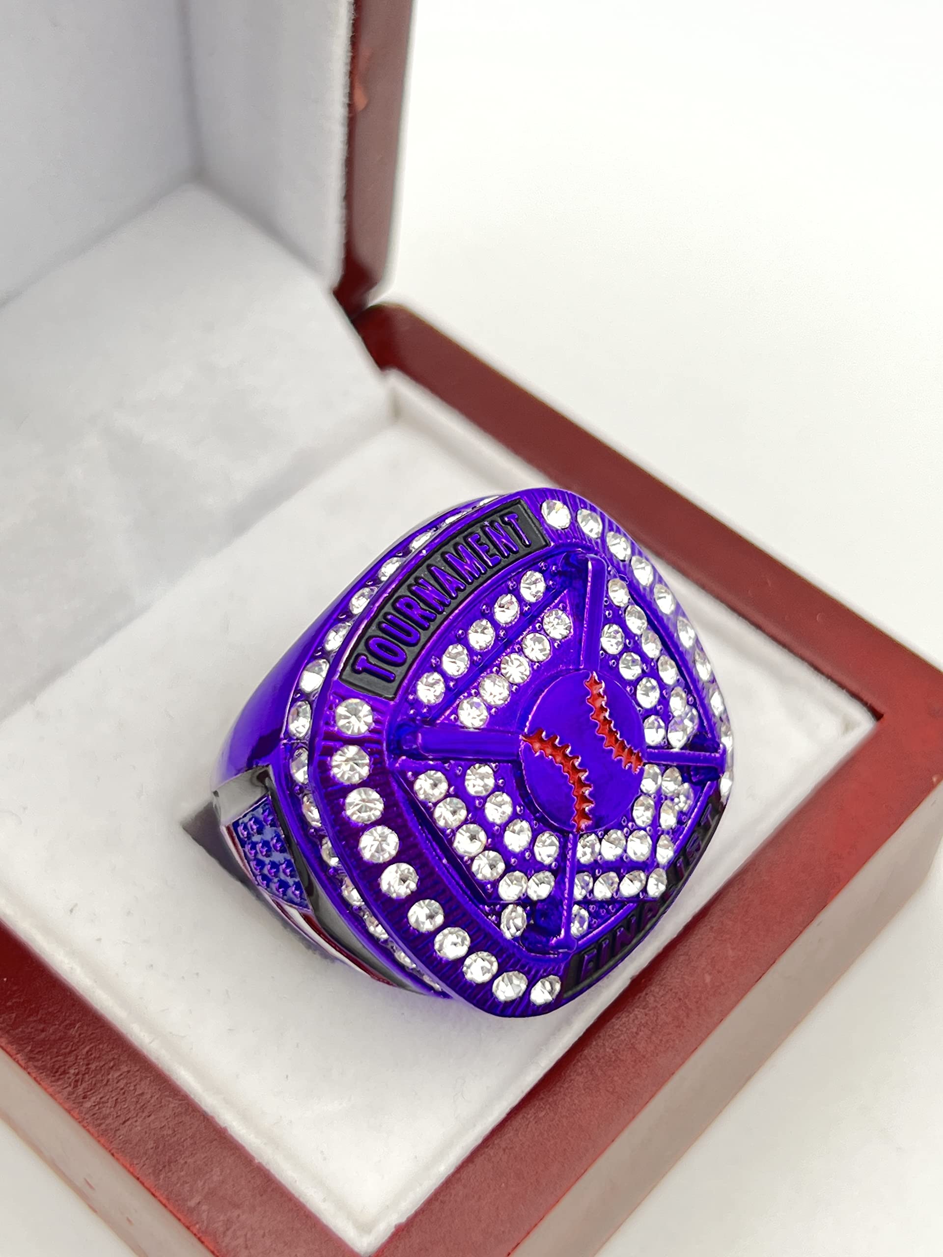 Generic Discount Sports Rings HOME PLATE FINALIST RING — PURPLE BODY, CLEAR STONE Premium Clear,Purple