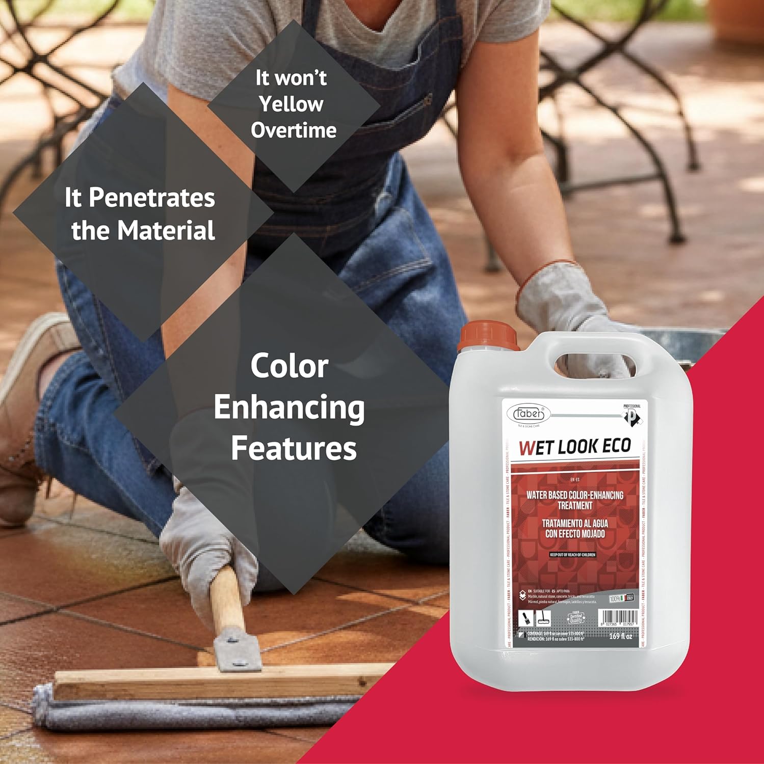 Wet Look Eco Water-Based Color-Enhancing Stain-Resistant Treatment (5L) for Absorbing Materials