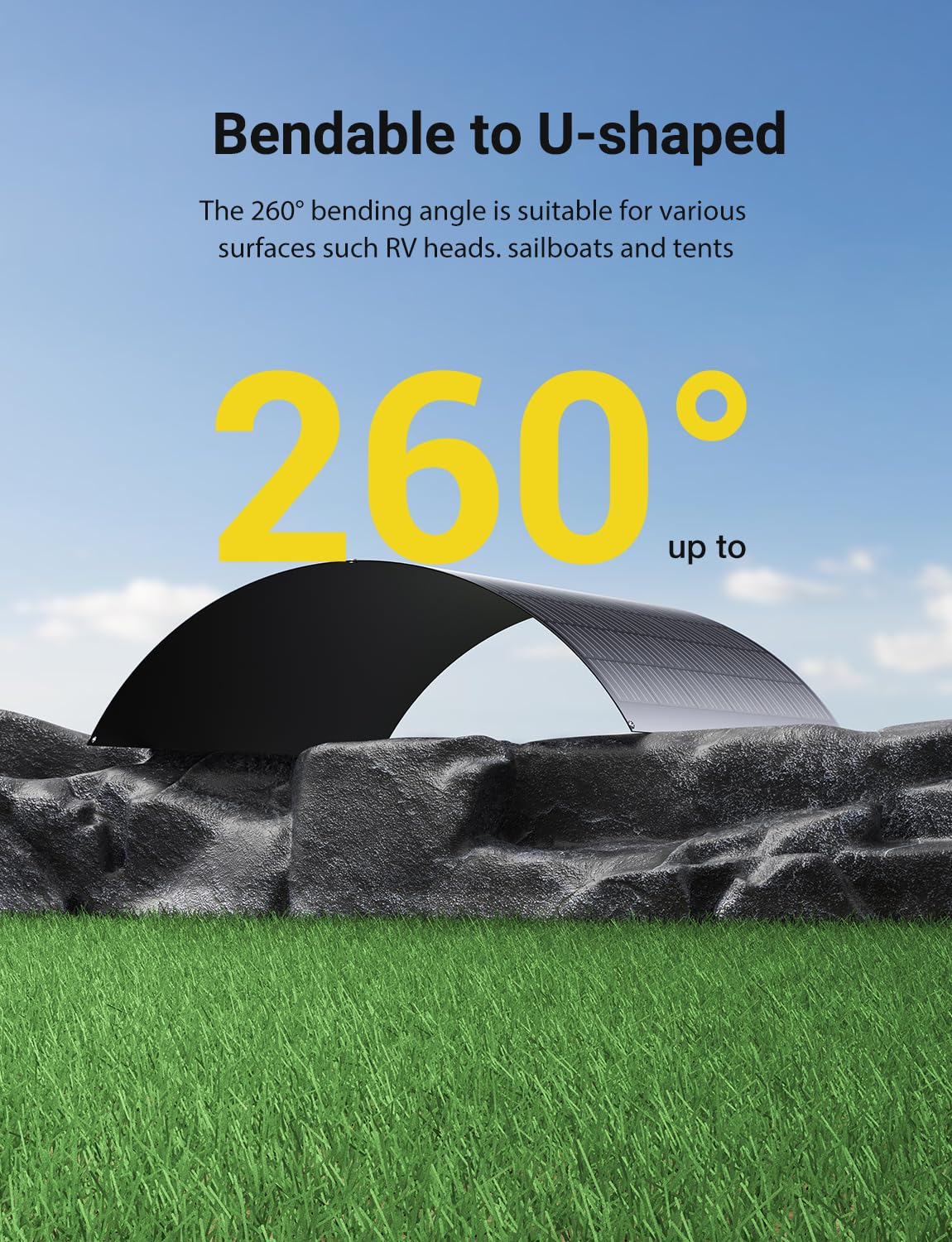 Pannello Solare Flessibile 480W, Kit 2x240W, Celle Mono 182, Impermeabile IP67, Modulo Fotovoltaico per Camper, Campeggio, Barca