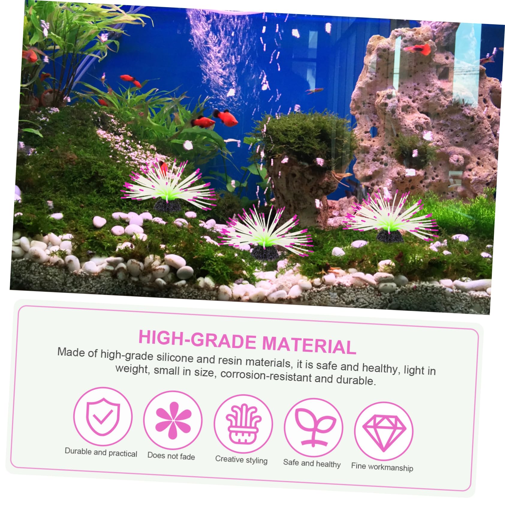 Toddmomy 3pièces Plantes Aquatiques Artificielles Décoratives pour Aquariums Modèle De Décoration De Végétation Aquatique pour Créer Un Environnement Naturel Et Apaisant Votre