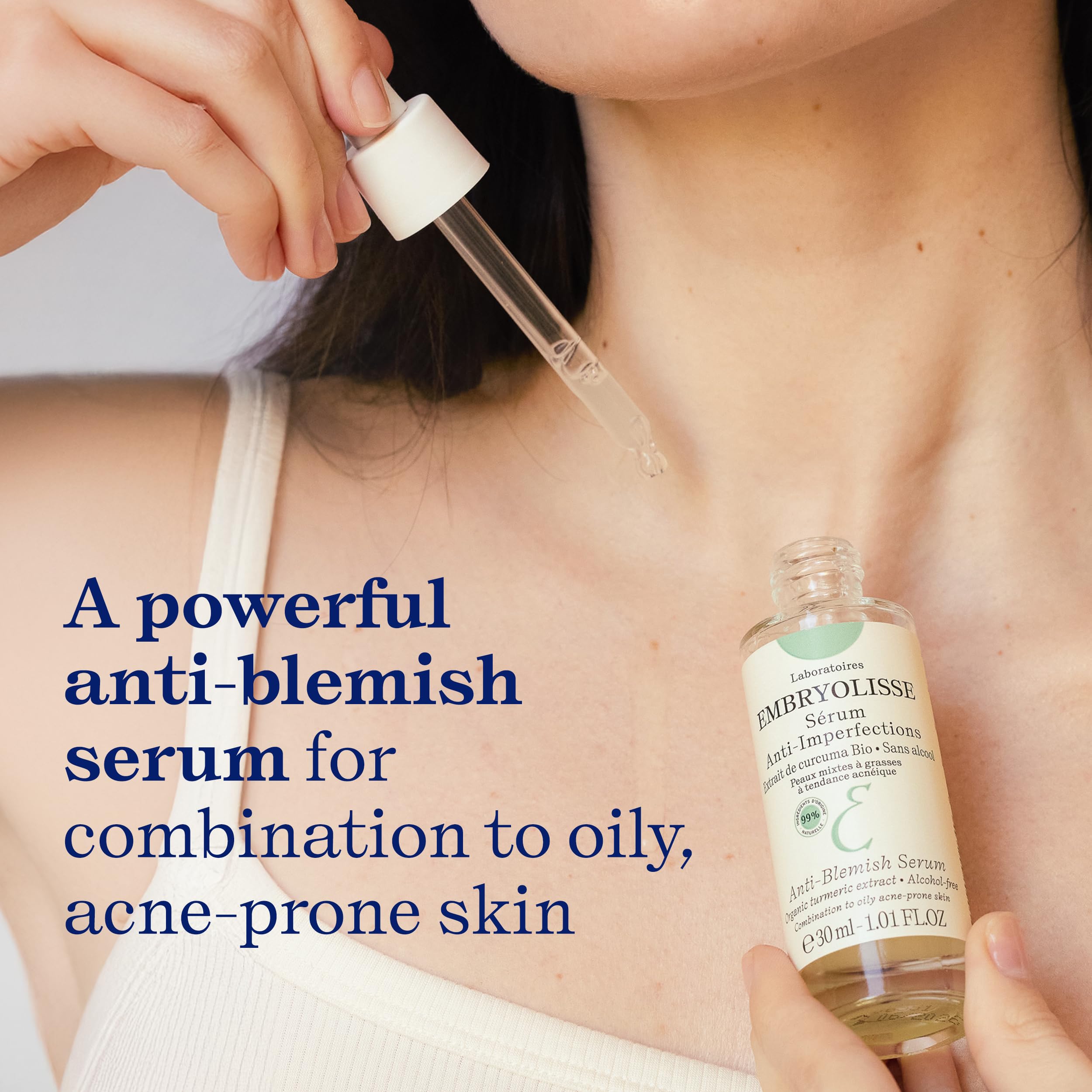 Embryolisse Anti-Blemish Face Serum - Anti Pimples & Black Heads Treatment for Oily to Combination Skin, 1.01 Fl Oz