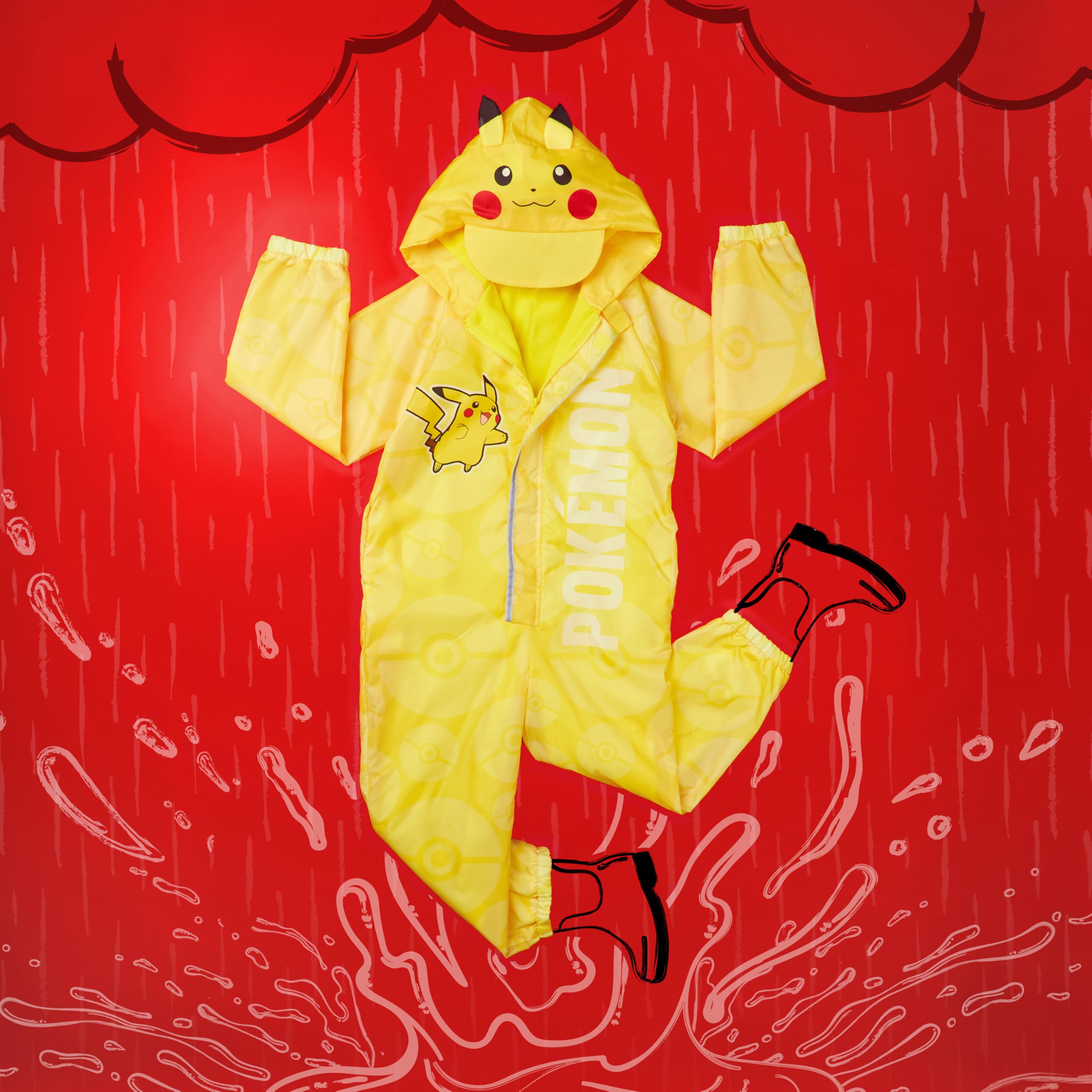 Get Trend Combinaison de Pluie Enfant Imperméable Garçon et Fille, Capuche Polaire, Manteau de Pluie Enfant, Idée Cadeau