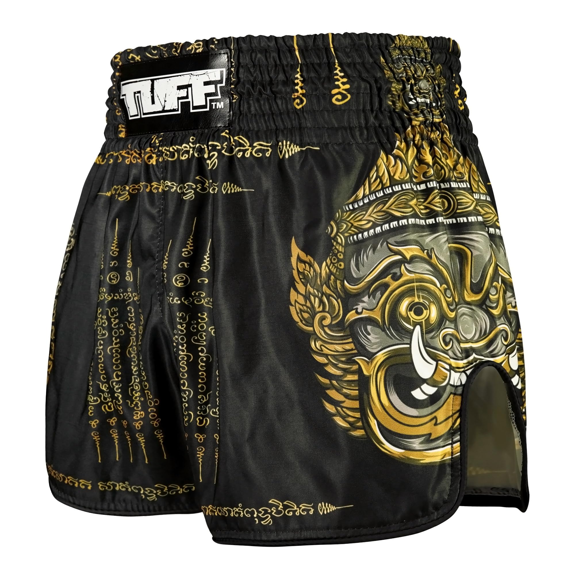 Tuff Sport Pantalones cortos de boxeo Muay Thai, estilo retro, corte delgado clásico, MMA, kickboxing, conjunto de entrenamiento