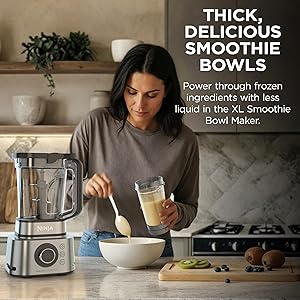 Ninja Blender & Food Processor Combo, Foodi Power Blender System for Smoothies, Bowls, Spreads & Shakes, 6 Functions, 72-oz Pitcher, To-Go Cups, Silver, SS401