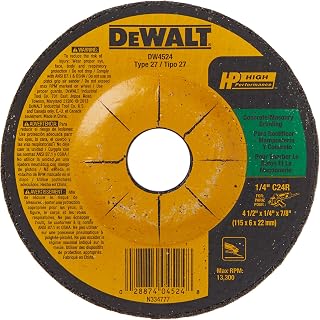 DEWALT DW4524 4-1/2-Inch by 1/4-Inch by 7/8-Inch Concrete/Masonry Grinding Wheel