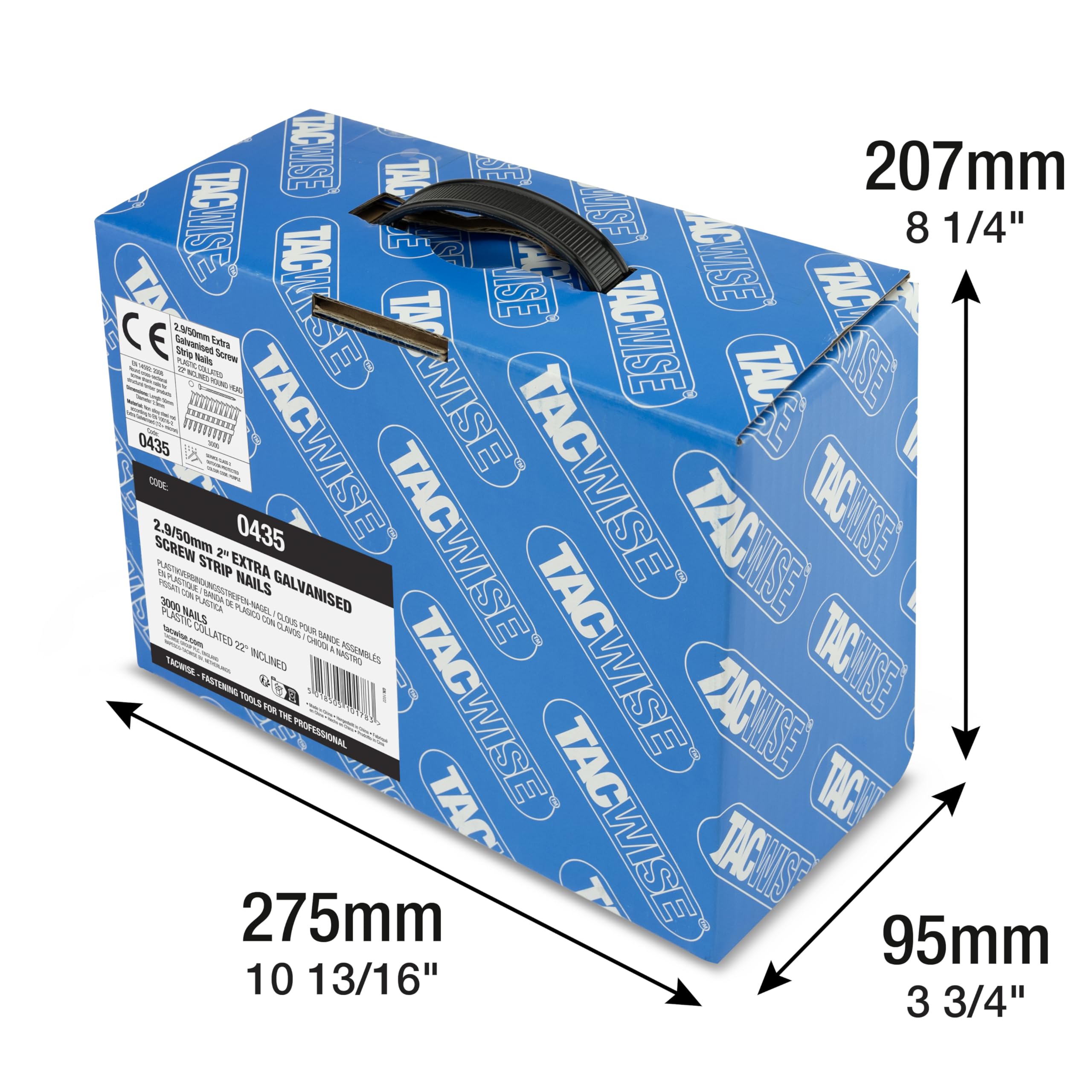 Tacwise Clous en Bande Extra Galvanisés 3,1/50 mm, Tête Ronde, Tige Torsadée, 22°, Lot de 3000