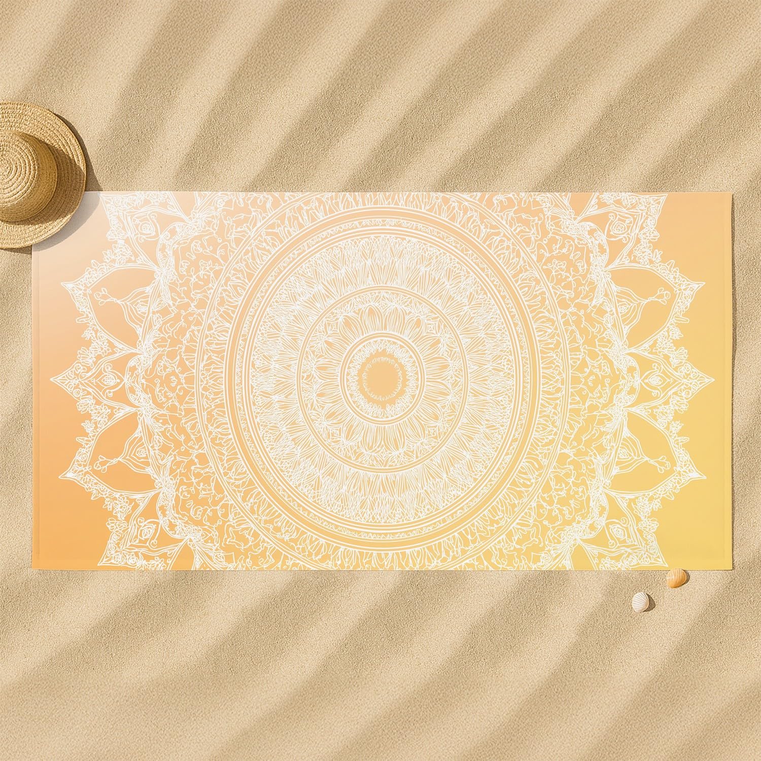 Surreal, magisch, indisch Strandtuch 230 x 210 cm - Strandtuch trandtuch Leichtdünn Weich Strandtuch Komplex, alt, Mandalas, sanft,für Strand, Pool, Yoga, Picknick