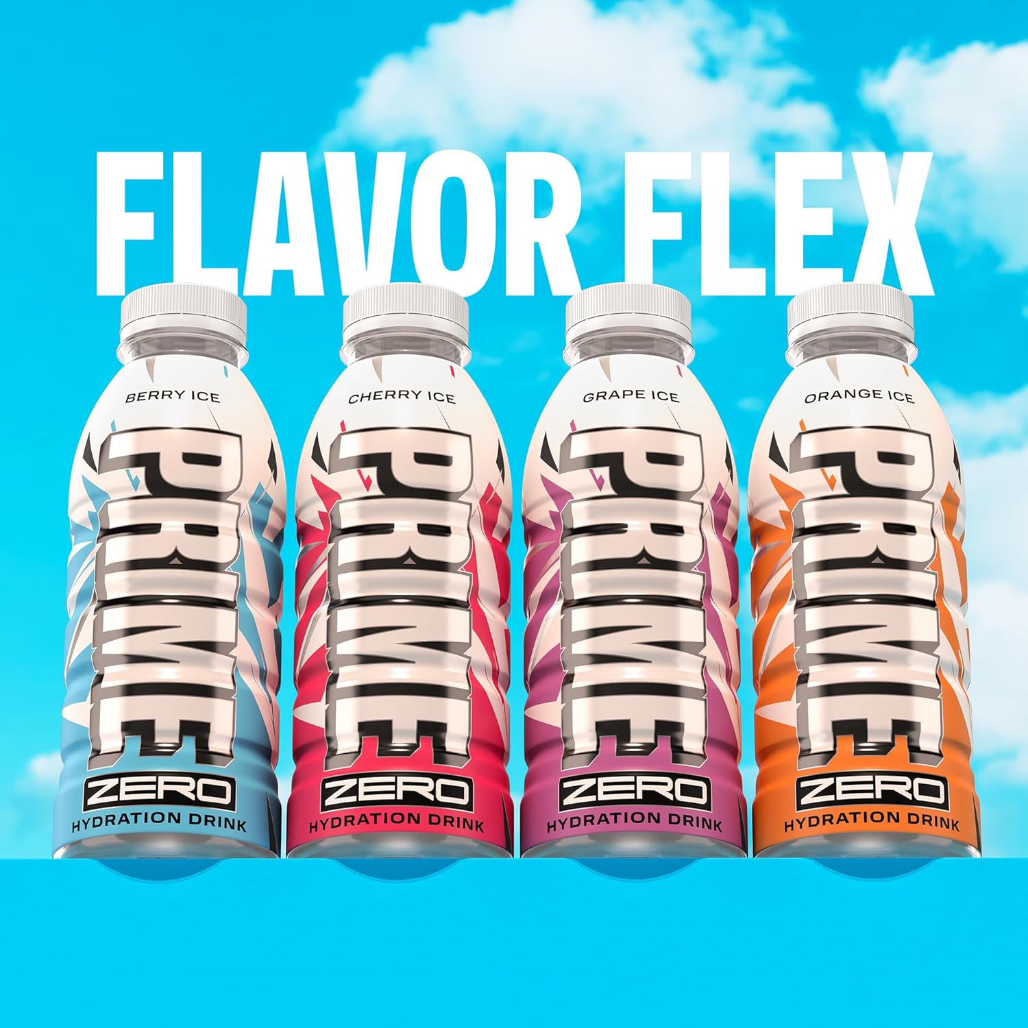 PRIME ZERO ORANGE ICE, Sugar Free Sports Drinks, Electrolyte Enhanced to Replenish Fluids, B Vitamins, Antioxidants, Low Calorie, Made with Natural Flavors, 16.9 Fl Oz 12 Pack