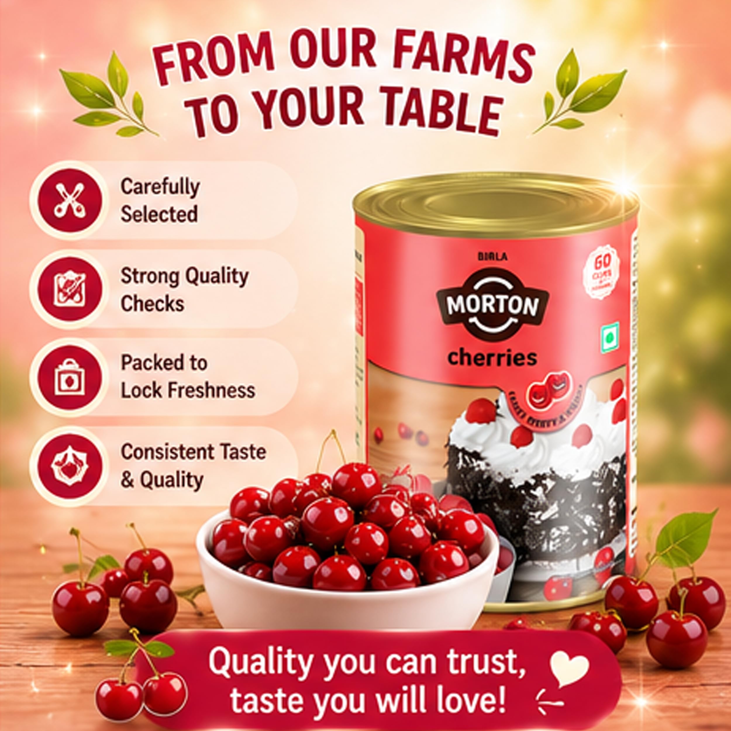 Birla Morton Premium Canned Cherries 850 Gm : Amazon.in: Grocery