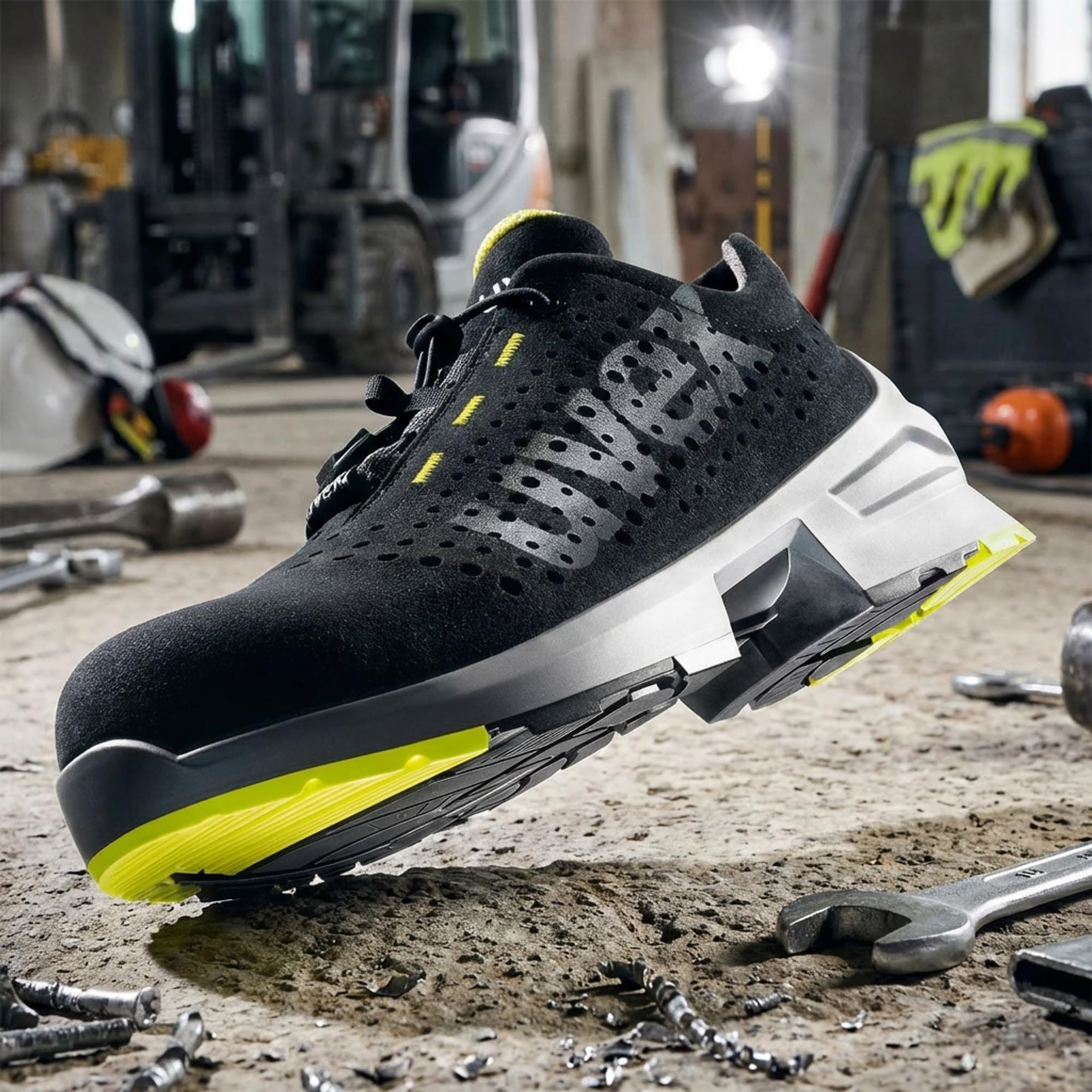Uvex Zapatos de Seguridad 1 para Hombres - Zapatillas de Trabajo S1 SRC ESD - Negro Verde - Tamaño: 39