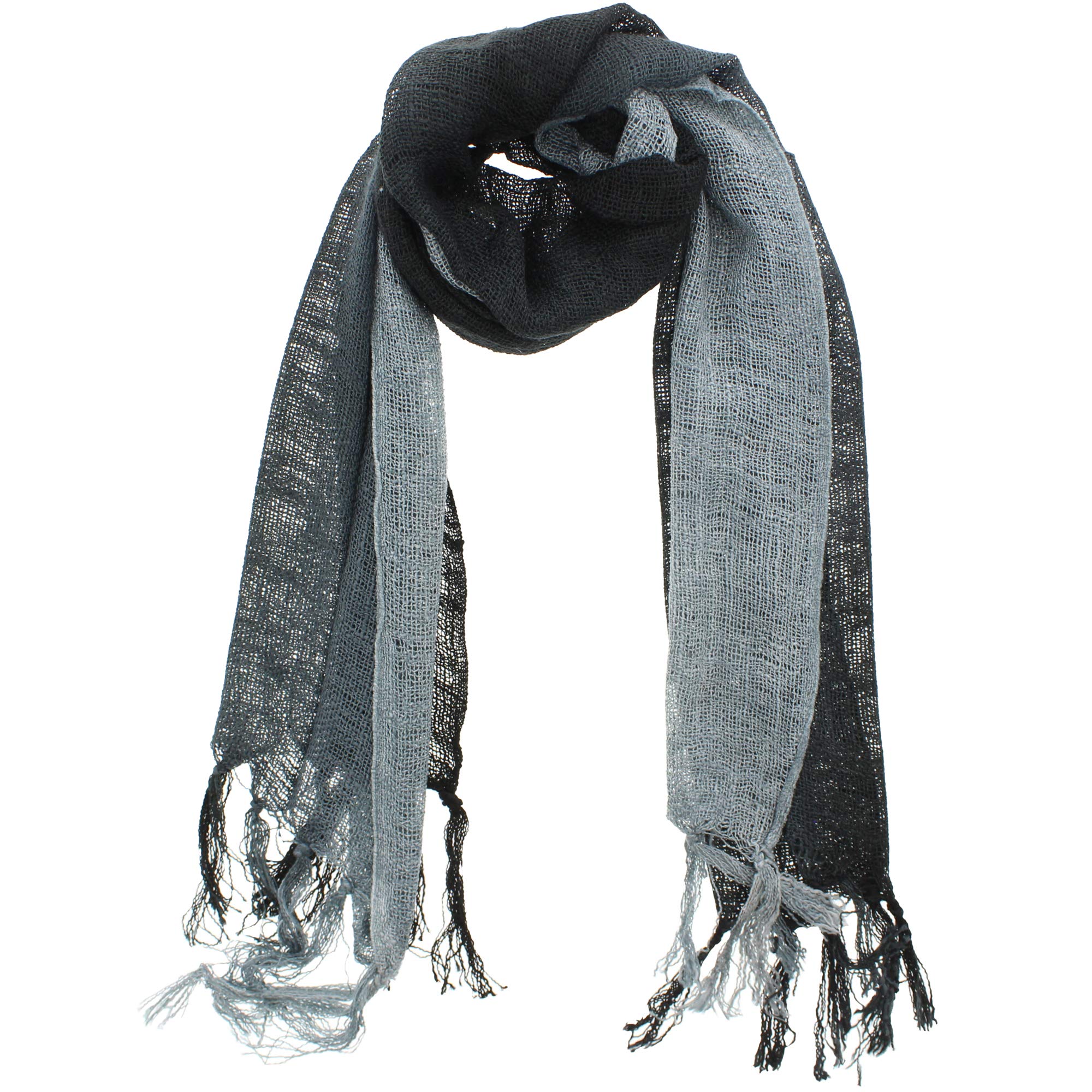 Zac's Alter Ego Women's Black Lightweight Two Tone Colour Cotton Scarves