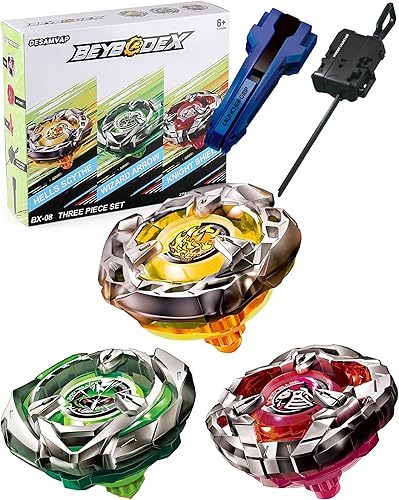 Bey Battling Tops Burst Bey Blade X BX-08 3on3 - Juego de baraja con lanzador Bey y Grip LR Left Right Spin, juego de camisetas de juguete de disponible en Yaxa Colombia