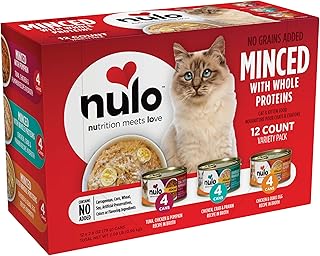 Grain-Free Minced with Whole Proteins Wet Canned Cat and Kitten Food, Variety Pack, 2.8 Ounce, 12 Cans