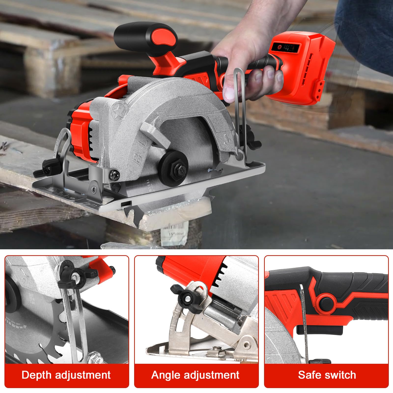 Sierra circular inalámbrica para Milwaukee M18 18 V, 140 mm, sin escobillas, Mini sierra circular de mano