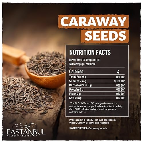 Miniatura 2 de Eastanbul Semillas de alcaravea 5.6 onzas % 100 semillas de zanahoria naturales para cocinar, semillas de alcaravea enteras recién cortadas,