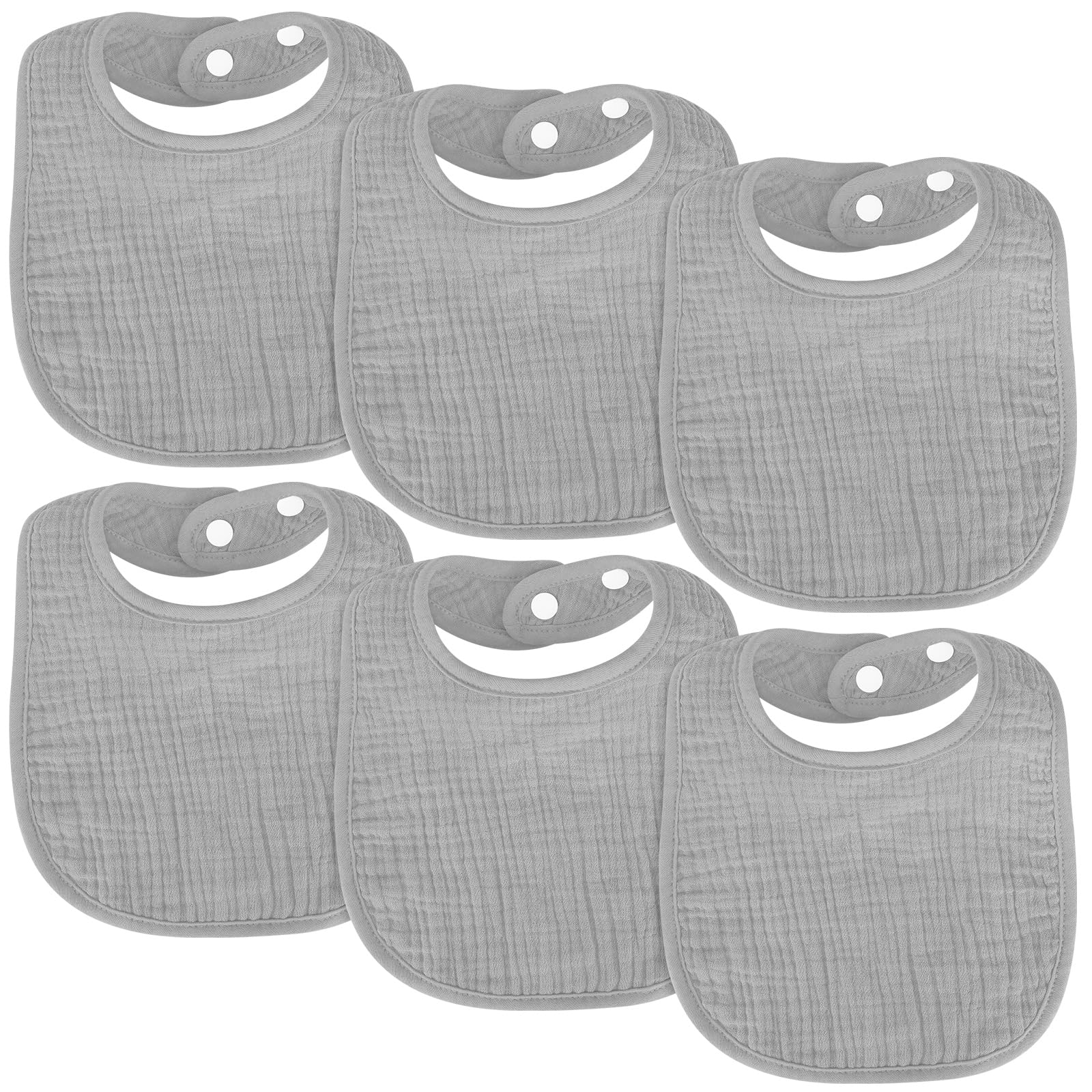 Accmor 6 Pack Muslin Baby Bibs for Boys Girls, Soft Cotton Baby Drool Bibs, Infant Drooling and Teething Bibs