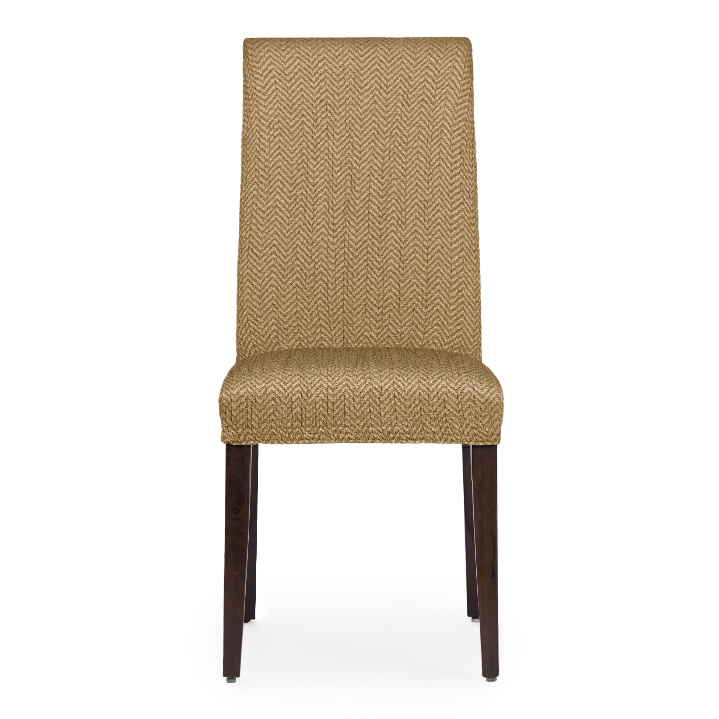 Eysa Light Stretch Chair Cover with Backrest Pack of 2 Mustard Colour