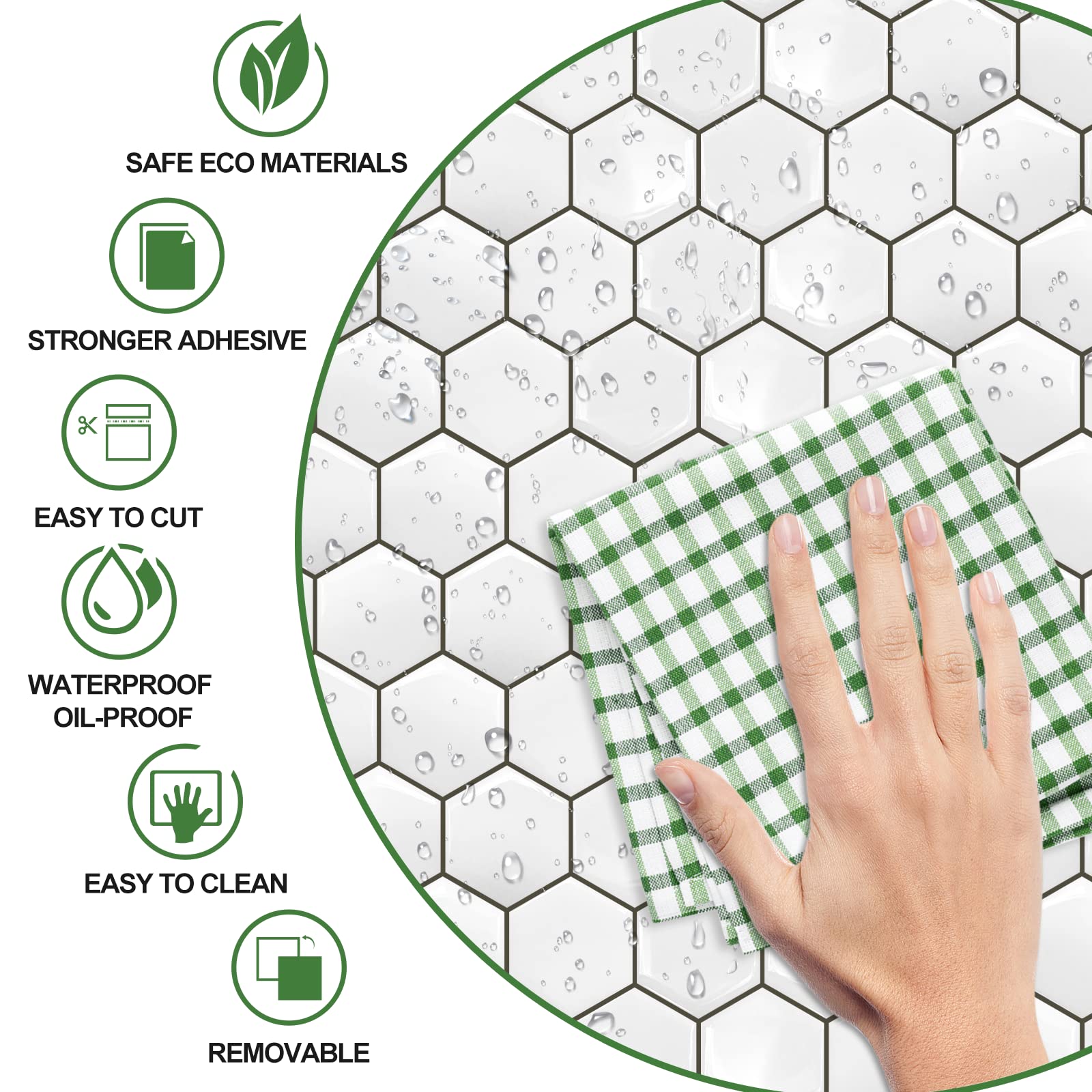 Snapklik.com : MORCART 6-Sheet Hexagon Peel And Stick Tile Backsplash ...