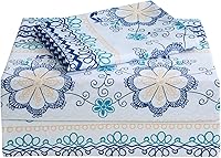 Vista 52 de JSD Juego de sábanas florales azul marino, tamaño individual, sábanas de microfibra impresas de 3 piezas, bolsillo extra profundo, sin arrugas