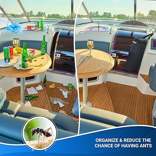 Miniatura 4 de Avigap Bote de Basura para Barco, 100% Resistente al Olor y a Fugas, Portátil, Reutilizable, Bolsa de Basura de 10-13 Galones con Cierre, Fácil de