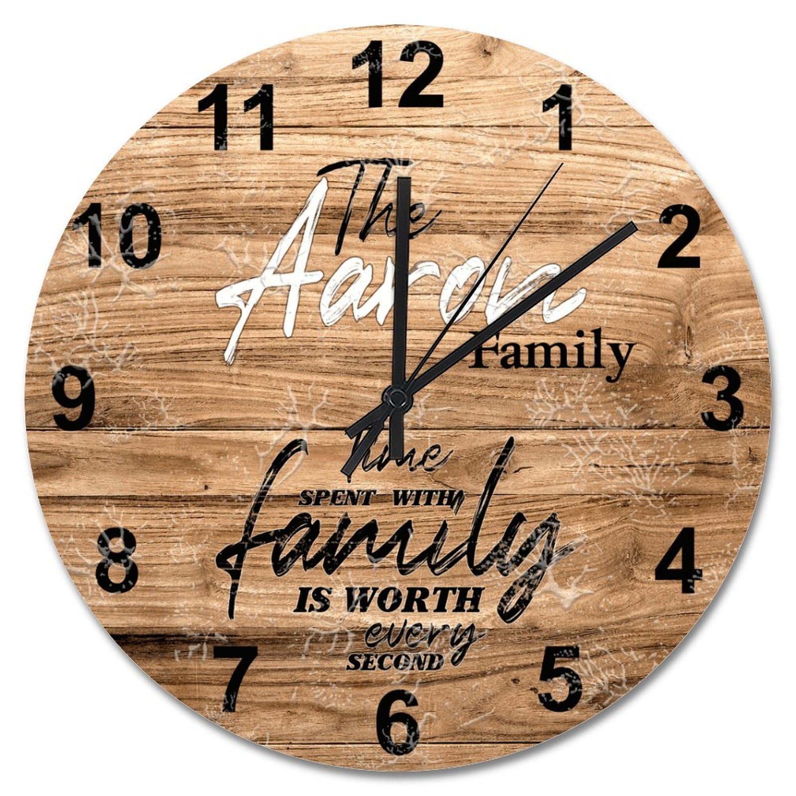Horloge murale en bois silencieuse à piles pour le bureau