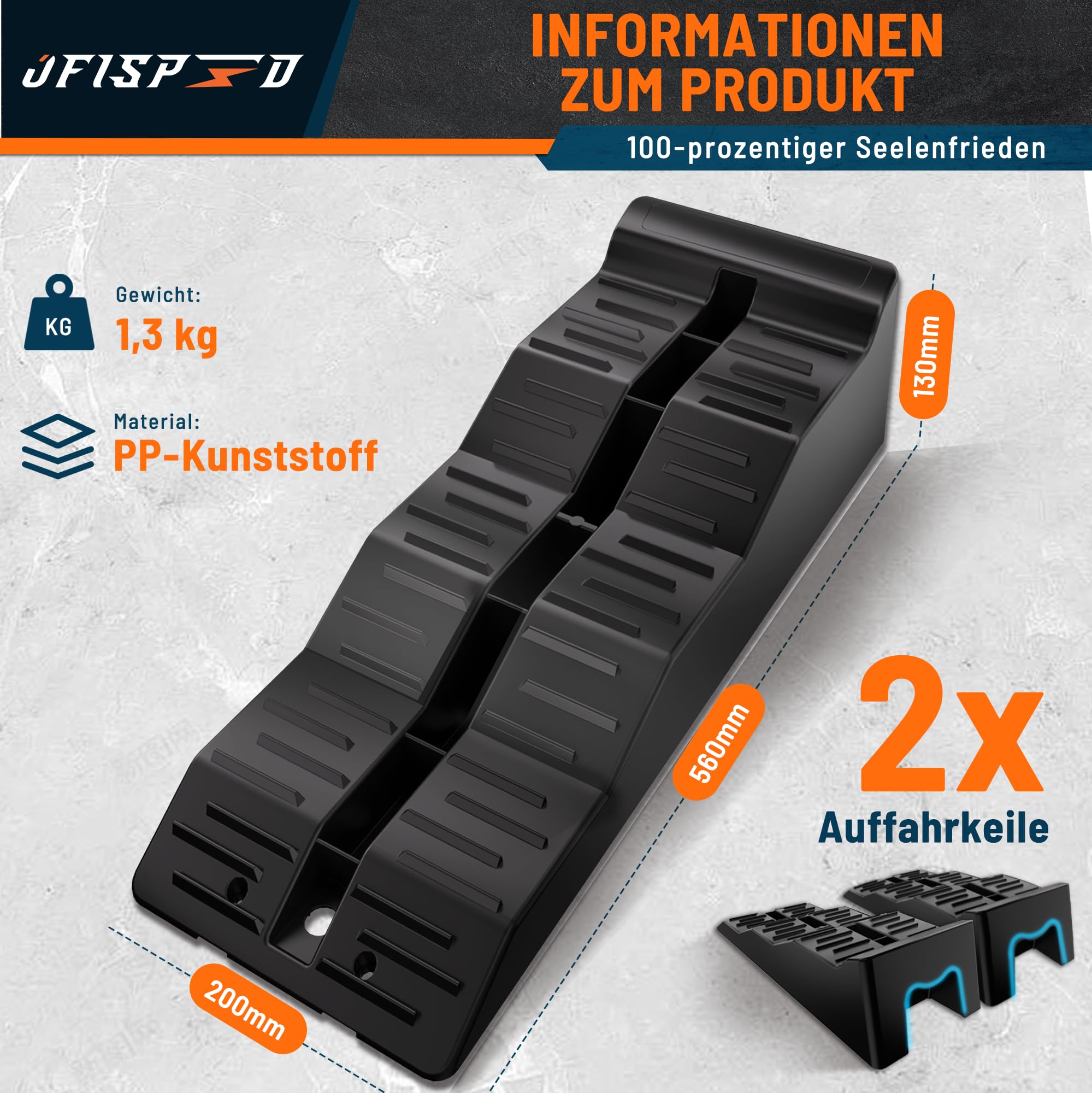 Auffahrkeile für Wohnmobil, 5 t Stufenkeile 2 Stück mit Tragetasche (Schwarz), Stabil & Leicht für Camping, Auffahrkeile für unebene Untergründe