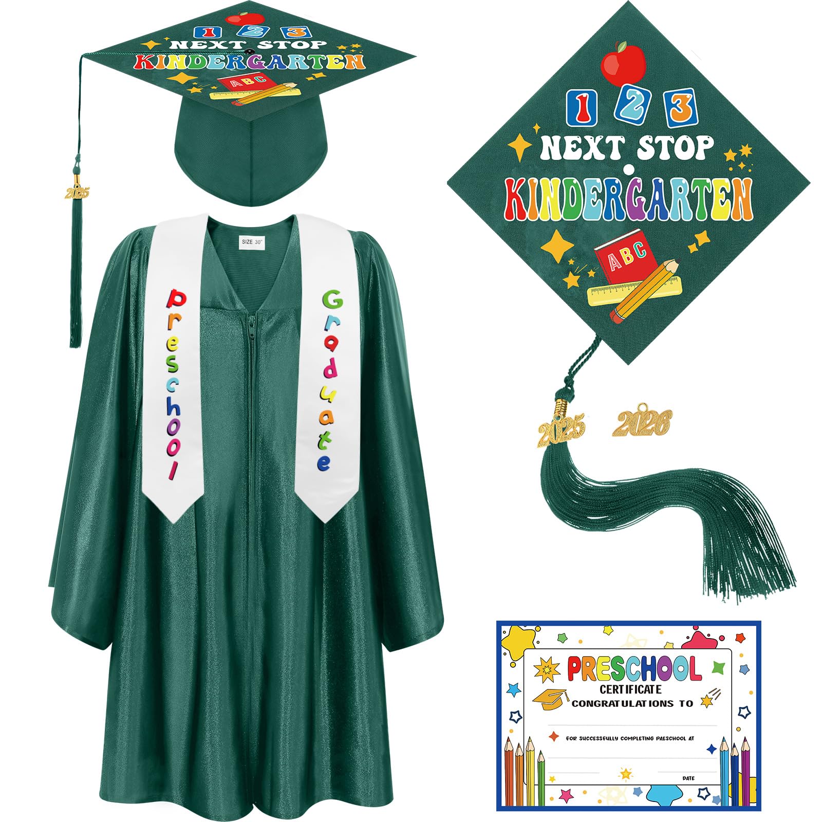 Snapklik.com : Bokon 4 Pcs Kindergarten Preschool Graduation Cap And Gown