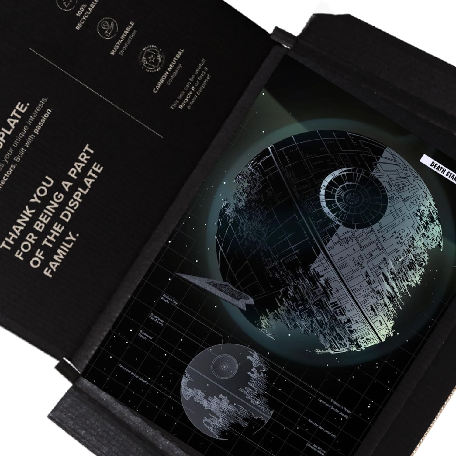 Displate Metal Poster Star Wars - Vehicle Schematics - Death Star II - Galactic Empire Warships - Collectible Gift - Premium Decorations Wall Art Decor Gifts Movie Posters - 18.9x26.6 in