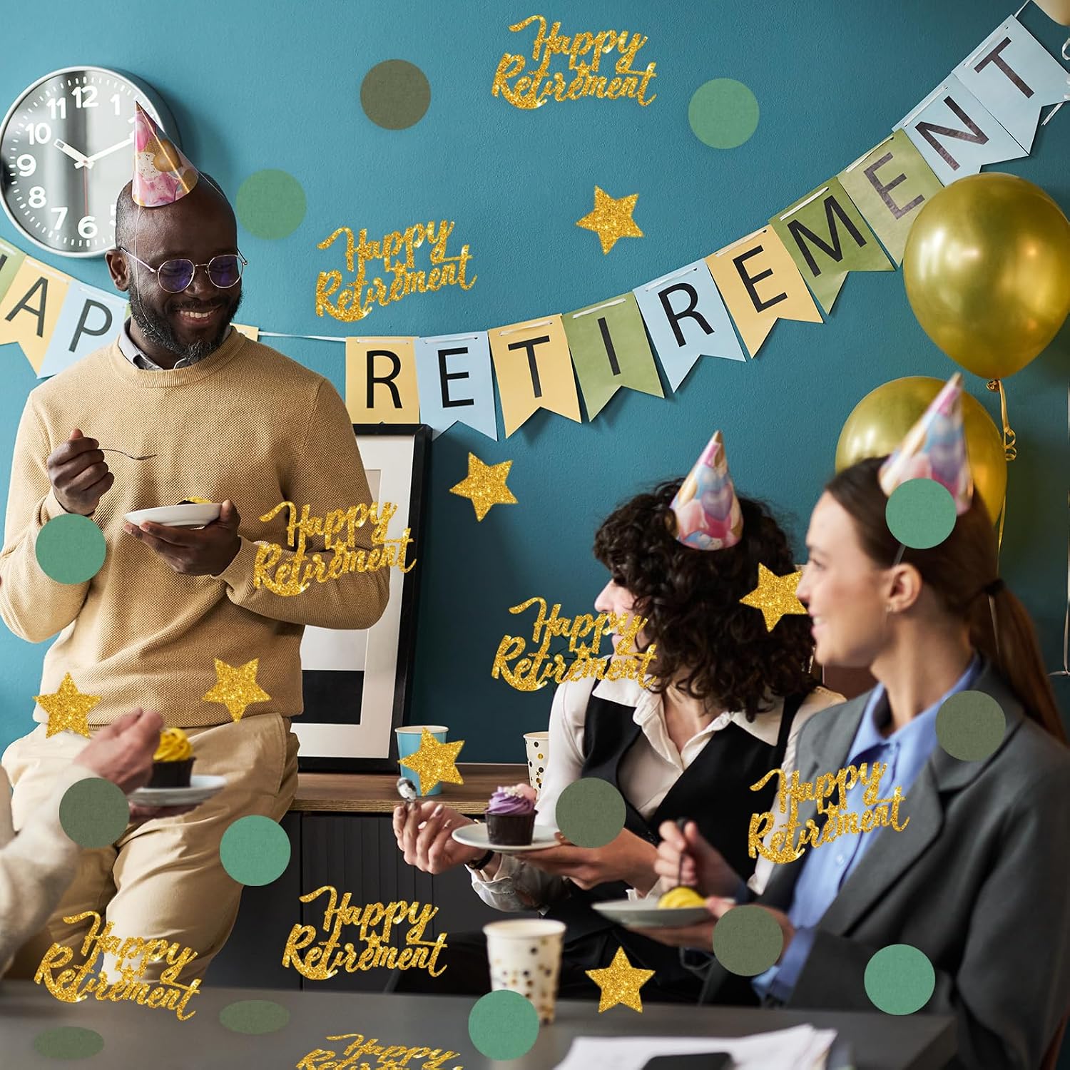 100PCS Happy Retirement Confetti Graduation Party Officially Retired Table Scatter Farewell We will Miss You Scatter Decoration for Retirement Theme Party Table Decor Favors
