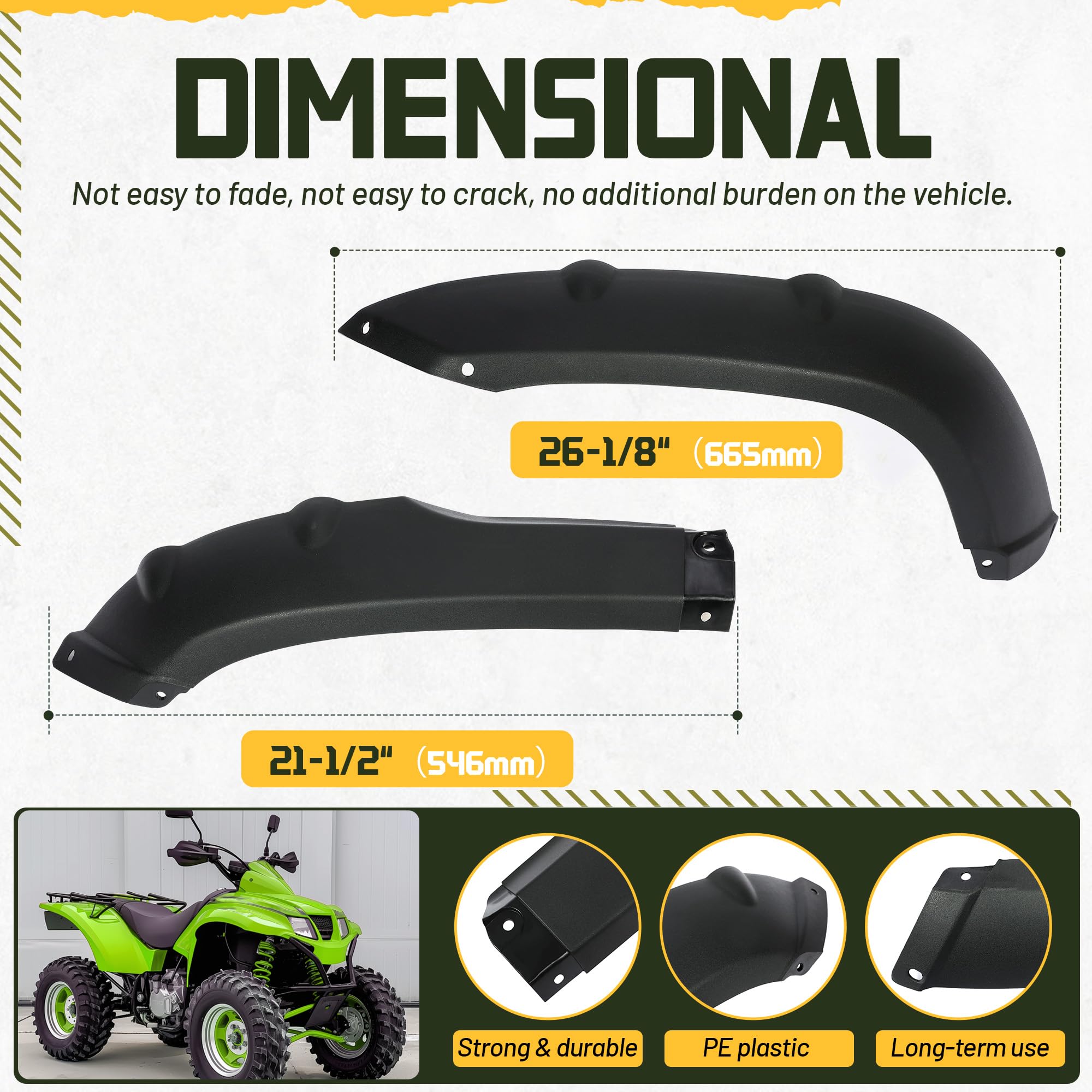 Amazon.com: KUAFU Fender Mud Guard Compatible with 03-22 TRX650