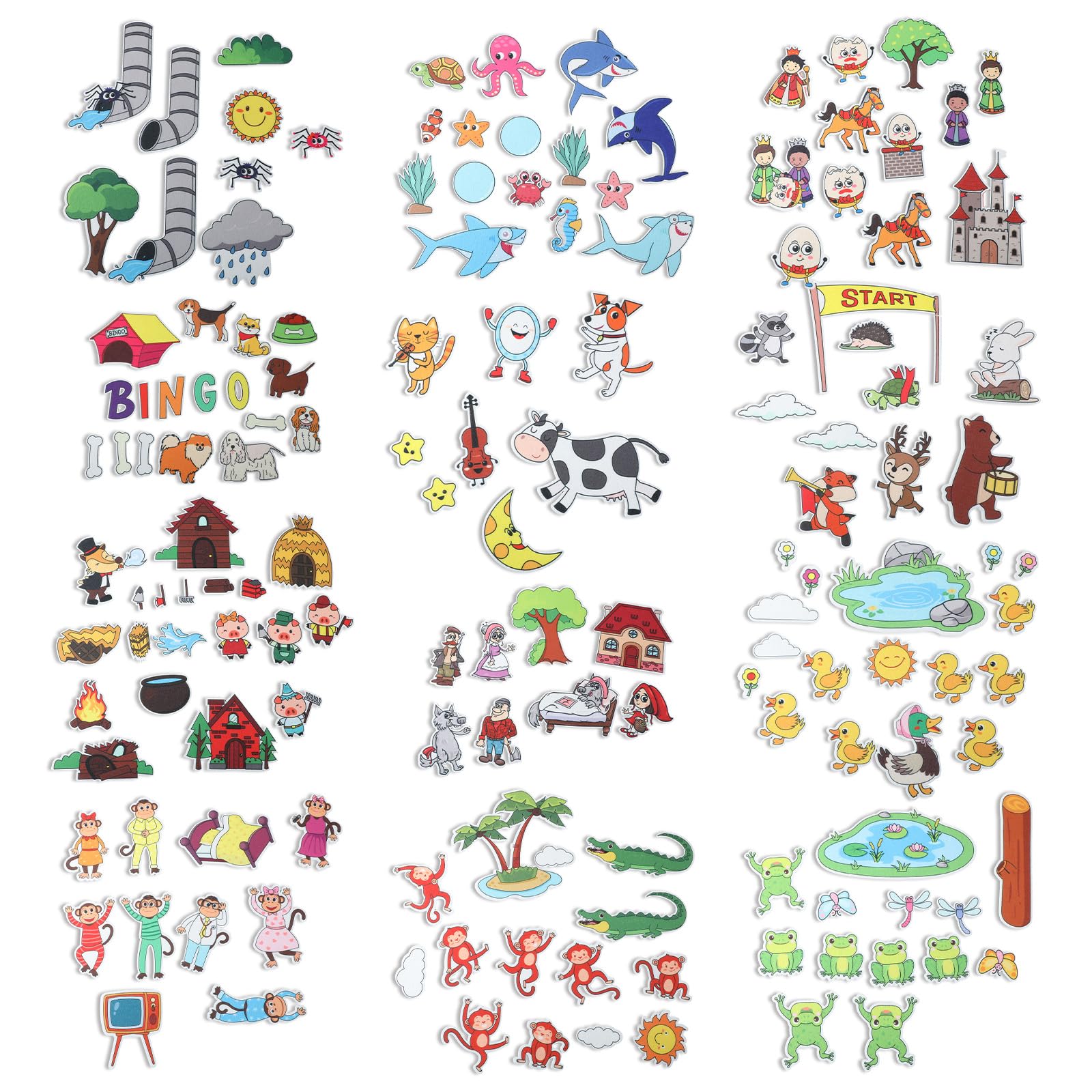 Windkream 12 Set Felt Board Stories Pieces Set Felt Animals Bible Fairy Tales for Preschool Animals Figures Flannel Board Stories for Toddlers Preschool Kindergarten Storytelling(Fairy Tales)