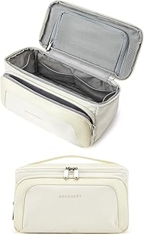 Toiletry Bag for Women, Cosmetic Makeup Bag Organizer with Handle, Travel Bag for Toiletries, Dopp Kit Water-resistant Shaving Bag for Accessories-Beige