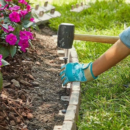 Miniatura 10 de EasyFlex Borde de Paisaje sin Excavación con Espigas de Anclaje, Borde Decorativo de Jardín de Aspecto de Piedra de 2.7 Pulgadas de Altura, Kit de