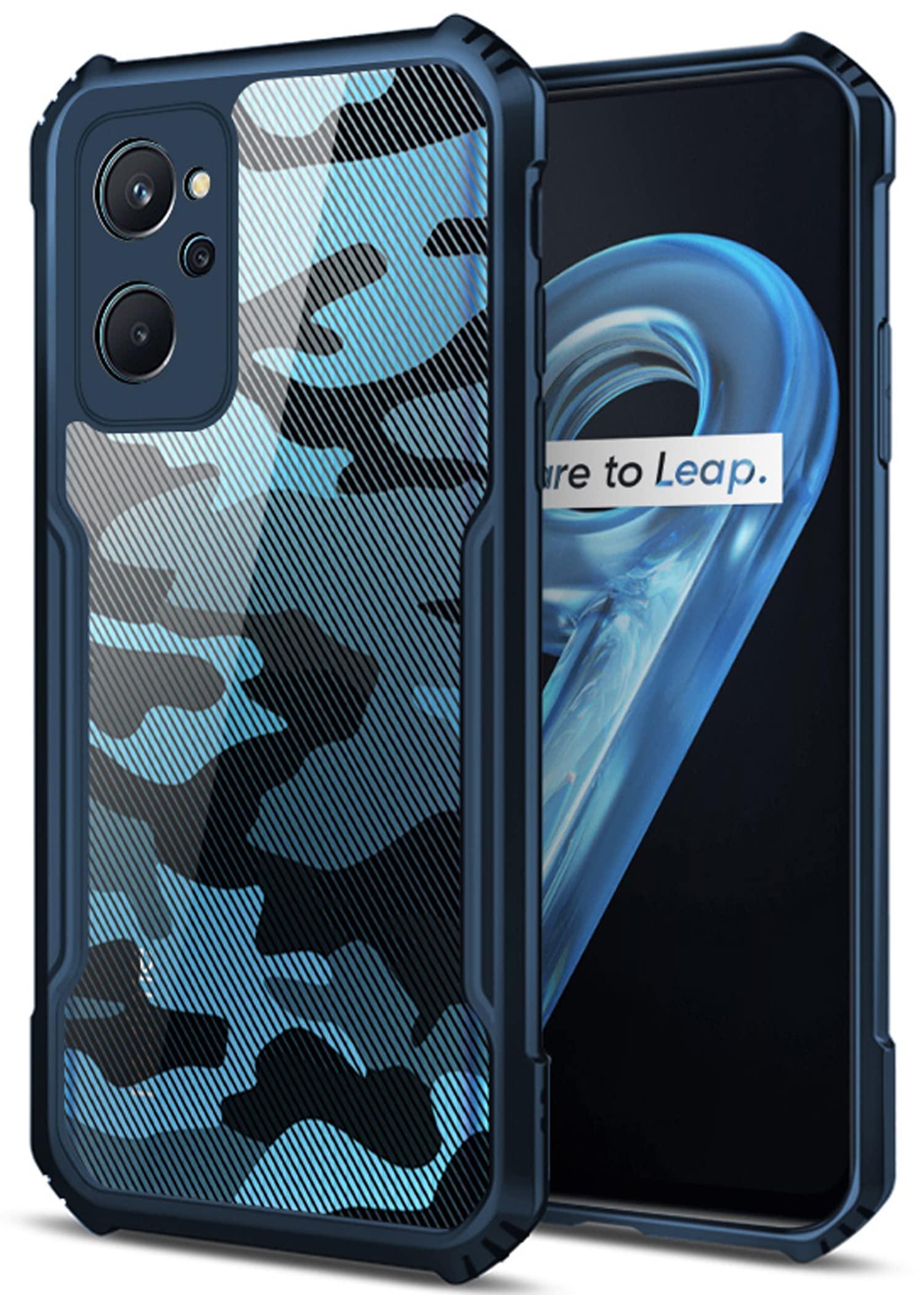 Kapa Beetle Camouflage for Realme 9i Back Case, [Military Grade] Shockproof Slim Hybrid Cover (Blue) (B09Z67674X) Amazon Price History, Amazon Price Tracker