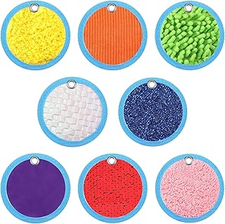 8 Set Sensory Mini Mats Assorted Textured Play Mat Sensory Mats for Texture Sensory Floor Tiles Educational Tactile Sensory Toys for Activity(Round, 4 Inch)