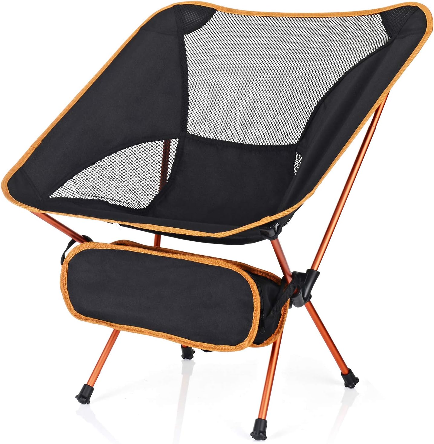 Esup Camping Chair, Ultralight Portable Compact Folding Beach Chairs with Carry Bag for Outdoor Camping, Backpacking, Hiking (Orange 1 Pack)