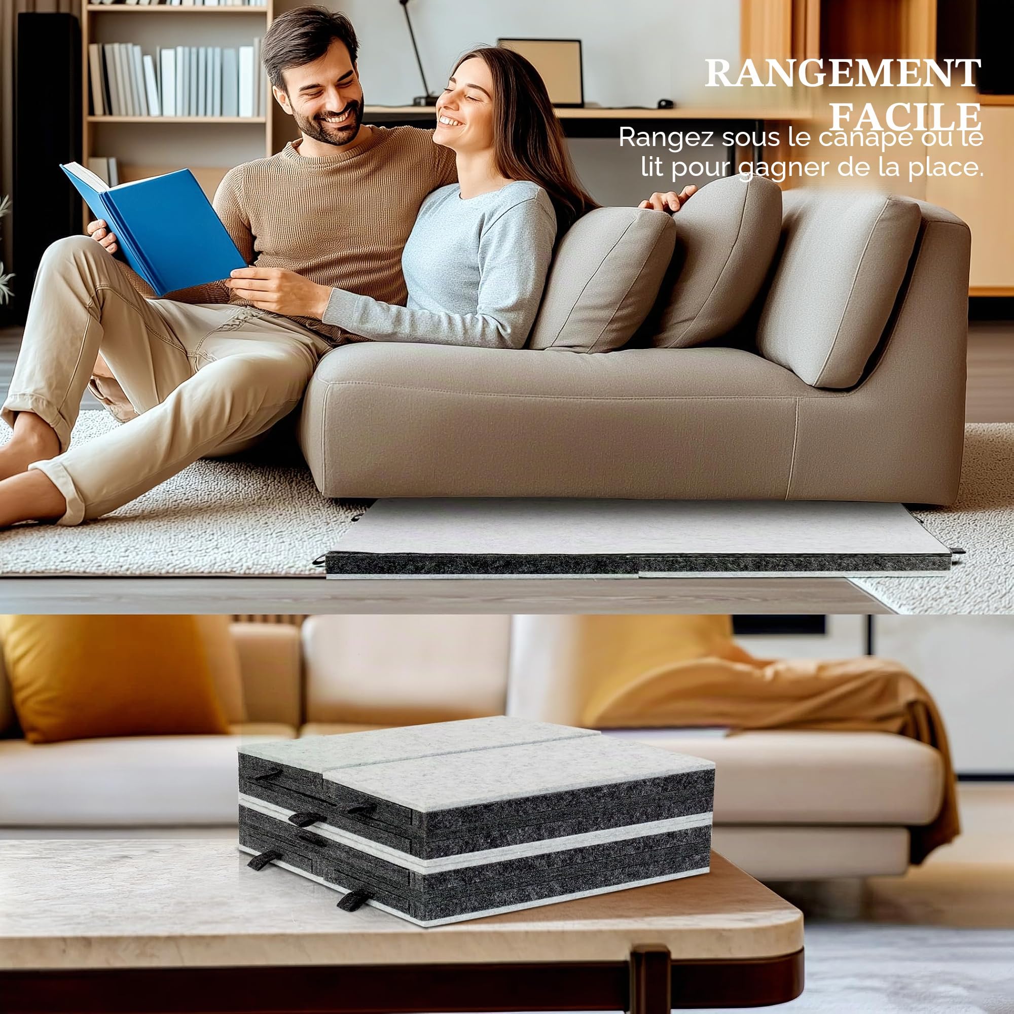 Lavievert Puzzle pliable avec 6 compartiments de tri, table portable légère avec tapis, planche en feutre pour ranger des puzzles