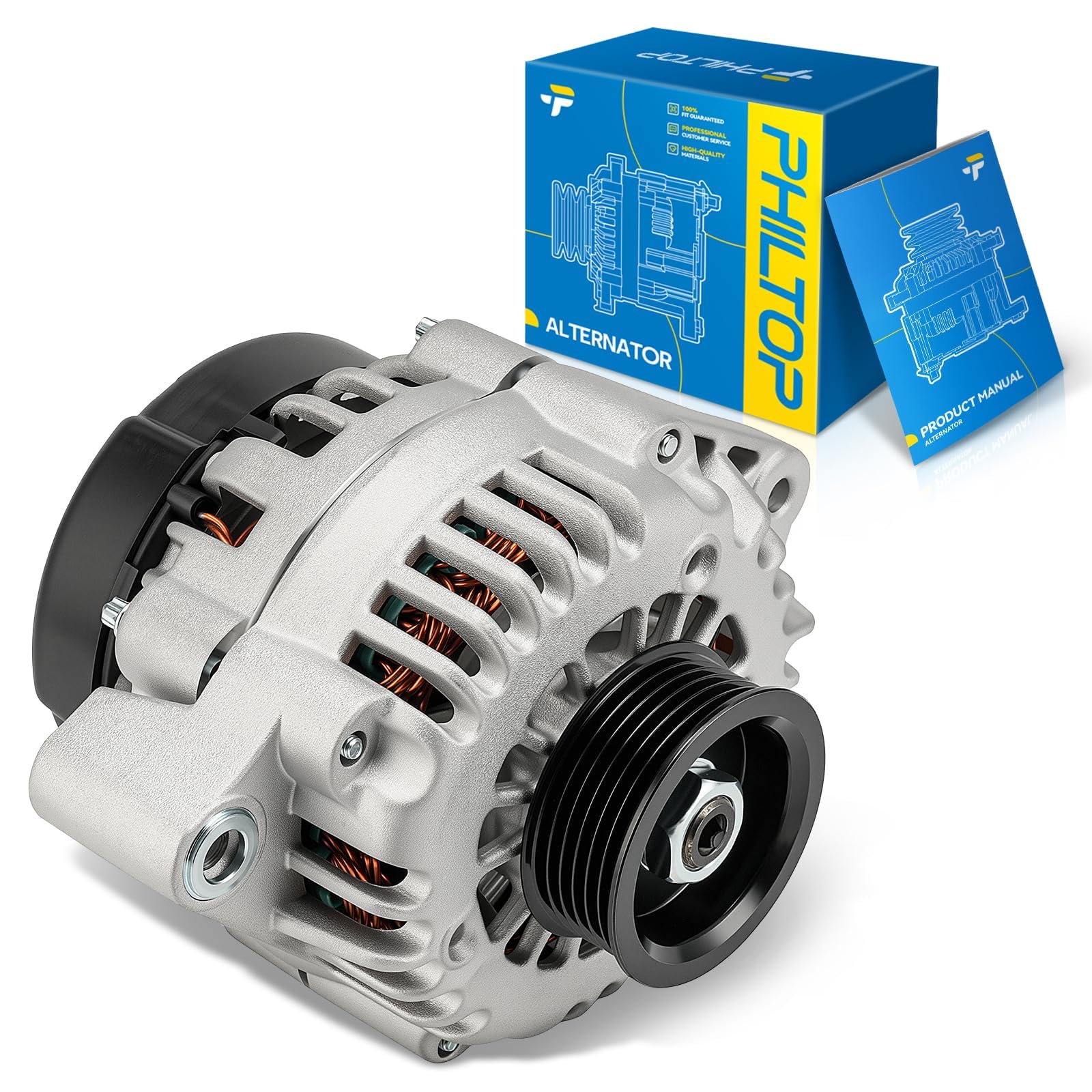 PHILTOP New Alternator Fit for Honda Accord 2003 105Amp OE:31100RCAA01,AL1301X,8296,31100RCAA01RM,8296N,90014550,82968