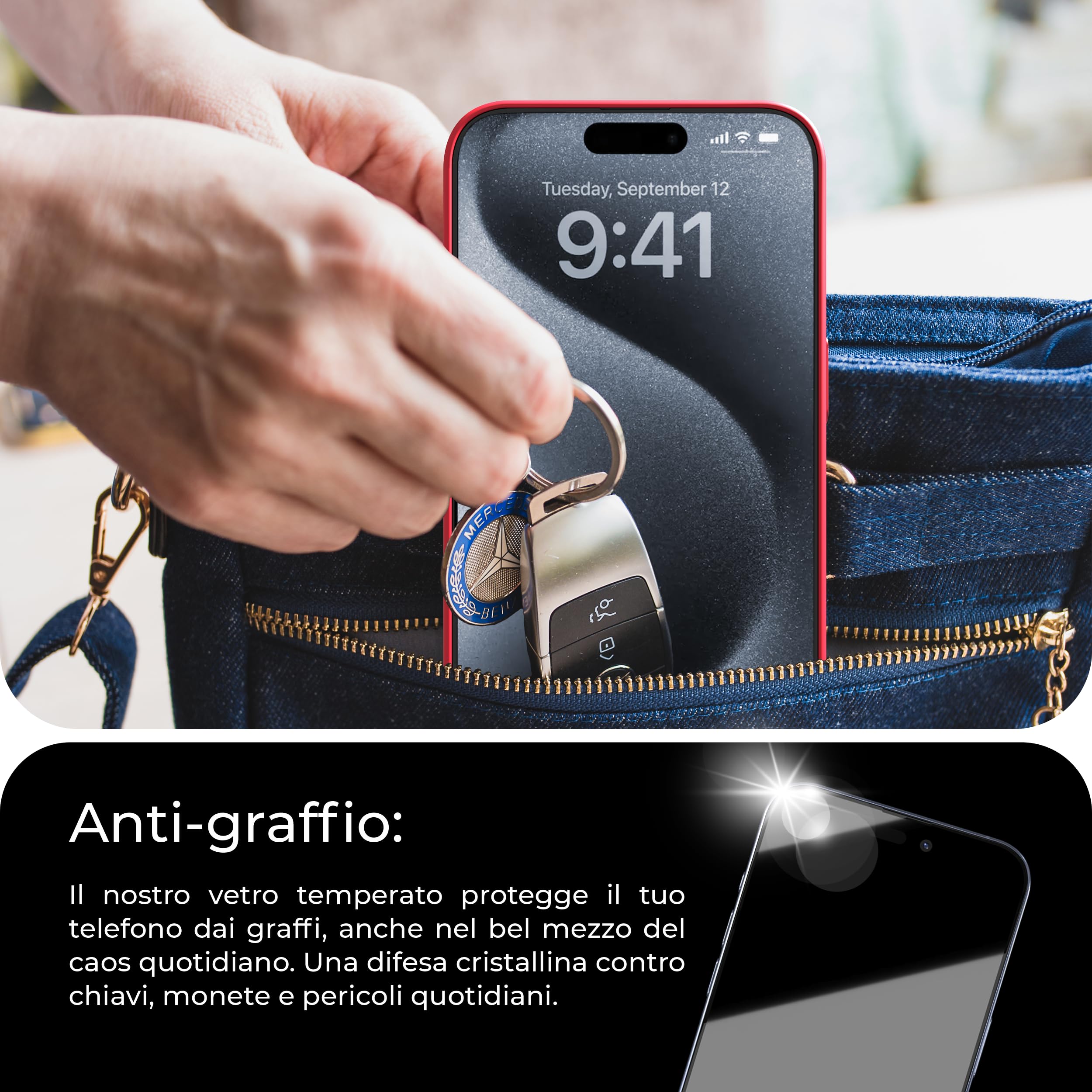 Deppa [2 Pezzi Pellicola Privacy per iPhone 15 Pro Max (6.7") | Vetro Temperato Anti-Spia 9H | Copertura Totale | Anti Graffi | Ultra Resistente | Kit di Installazione Facile