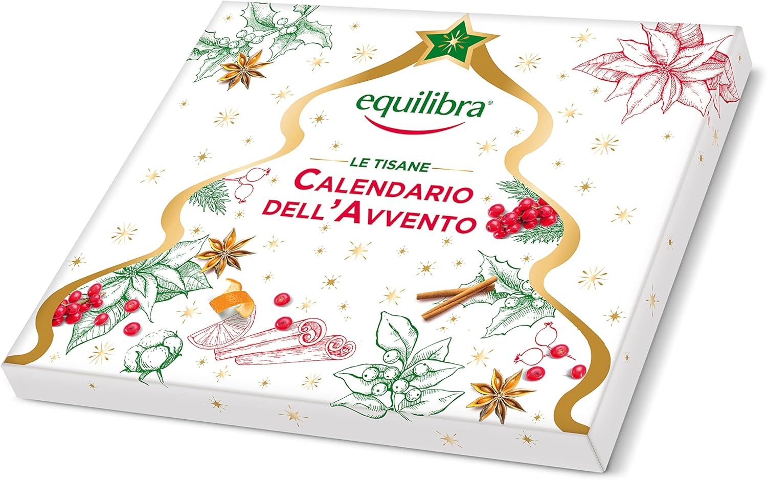 Equilibra Integratori Alimentari Tisane, Calendario dell'Avvento Tisane Collection, 100% Ingredienti Funzionali, Selezione di 6 Diverse Tisane, Materiali 100% Riciclabili, Box Regalo, 24 Filtri - Immagine 3