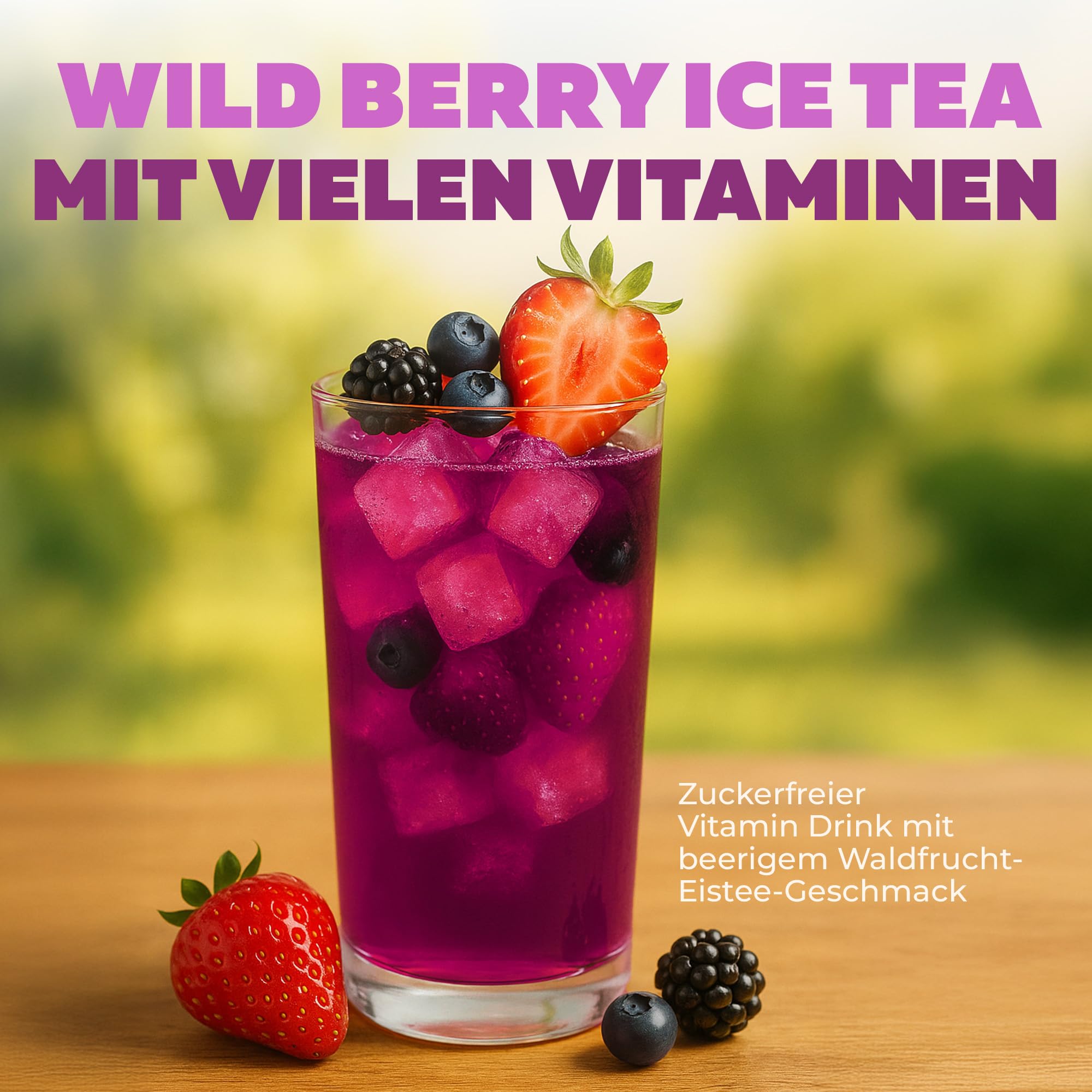 Gamers Only Vitamin Pulver Wild Berry [Zero Zucker] 40 Portionen | Multivitamin Pulver | 12 Vitamine & Aminosäuren | Vitamin B6, B12 & C, D,E pro Portion
