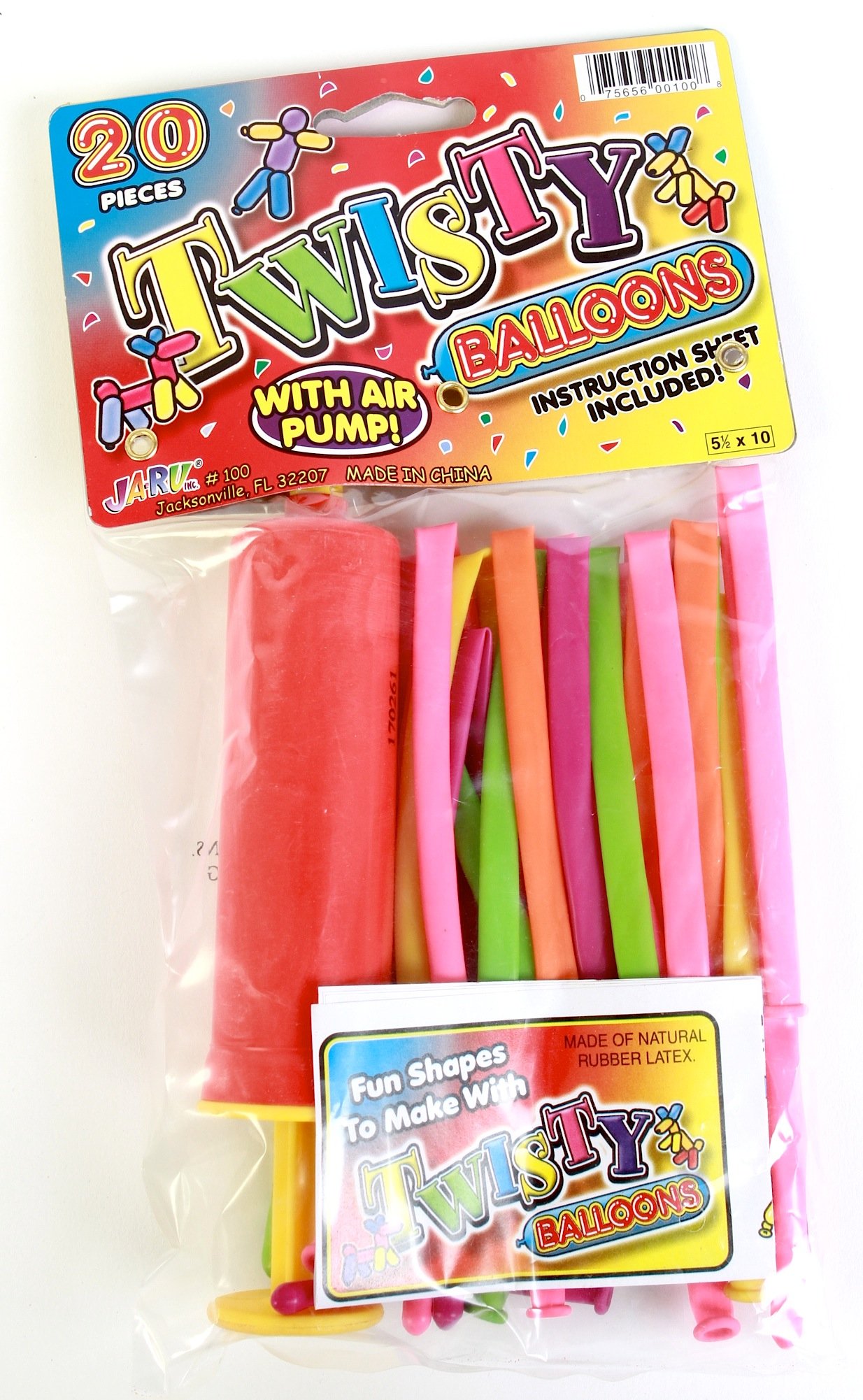 Amazon.com: JaRu Balloons Twisty W/Pump 5.5X10 : Toys & Games