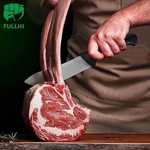Miniatura 5 de FULLHI Juego de cuchillos de carnicero de 11 piezas, cuchillo de carnicero antideslizante de acero inoxidable alemán, juego de procesamiento de