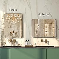 Vista 4 de dnbss Espejo de baño con marco negro de 18 x 24 pulgadas, espejos de pared con marco de metal, espejo de tocador rectangular montado en la pared