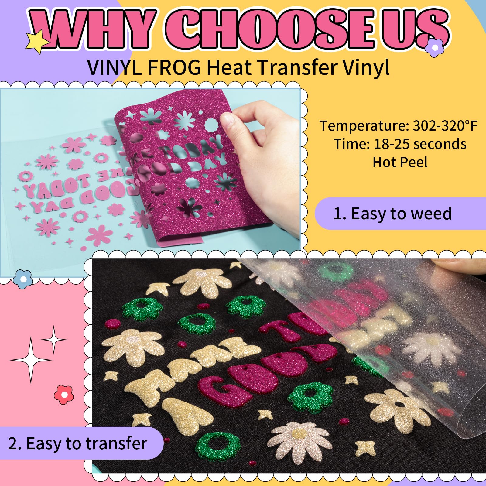 Pattern Puff Vinyl Htvront Heat Transfer Vinyl TransWonder Puff Vinyl Heat Transfer 28Pcs ...