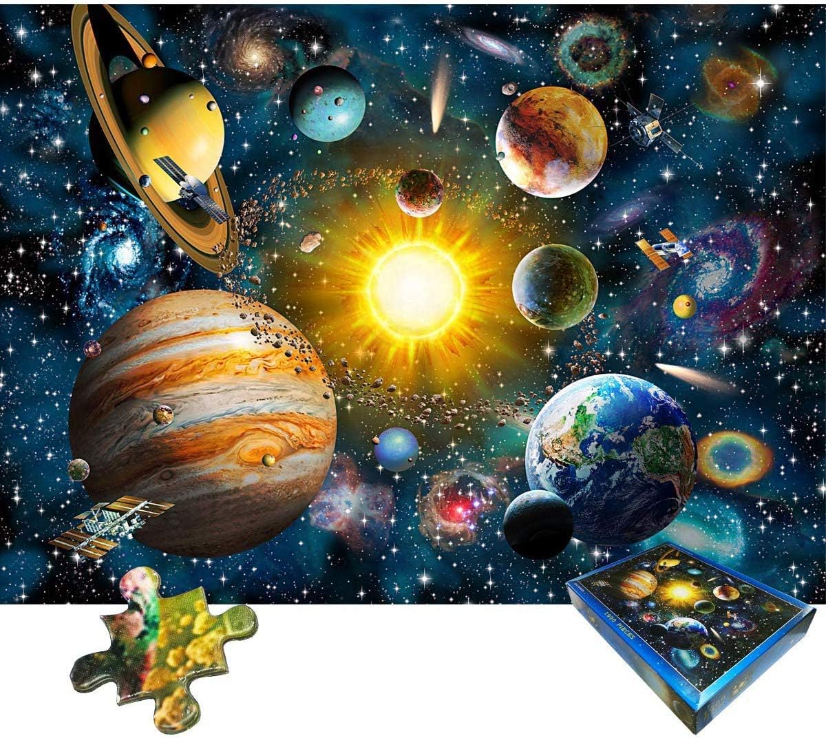 Jigsaw Puzzles 1000 Pieces Space Universe Planet Jigsaw Puzzle 1000 PCS Jigsaw Puzzles Spacecraft Galaxy Stars Artwork Art Teen Adult Children Large Size Toy Educational Games Solar System