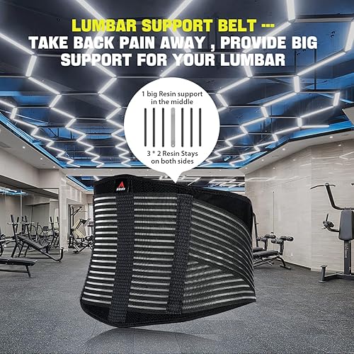 Miniatura 5 de Cinturón de apoyo lumbar para aliviar el dolor de espalda baja, levantamiento de pesas, limpiador de casa, cinturón de compresión para hombres y